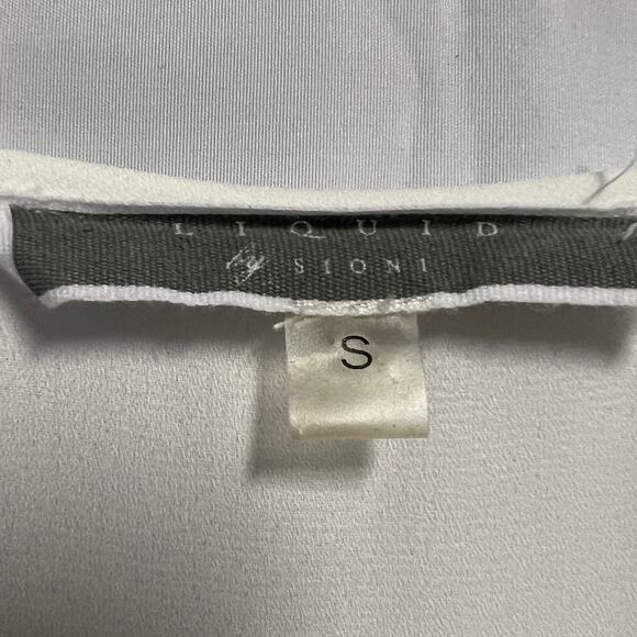 Liquid by Sione White Womens Top Small Lace Up Relaxed Flowy Flared Sleeves Chic - Picture 2 of 10